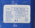 Zásuvka CZG 1632 - nová nepoužitá